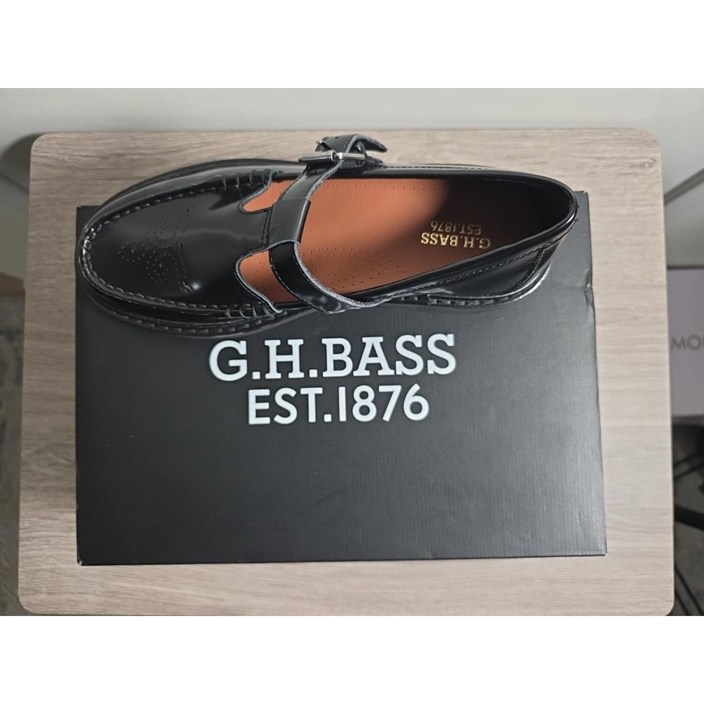 G.H. Bass Romy Women's Mary Jane Loafers Black Size 7 Buckle Shoes New